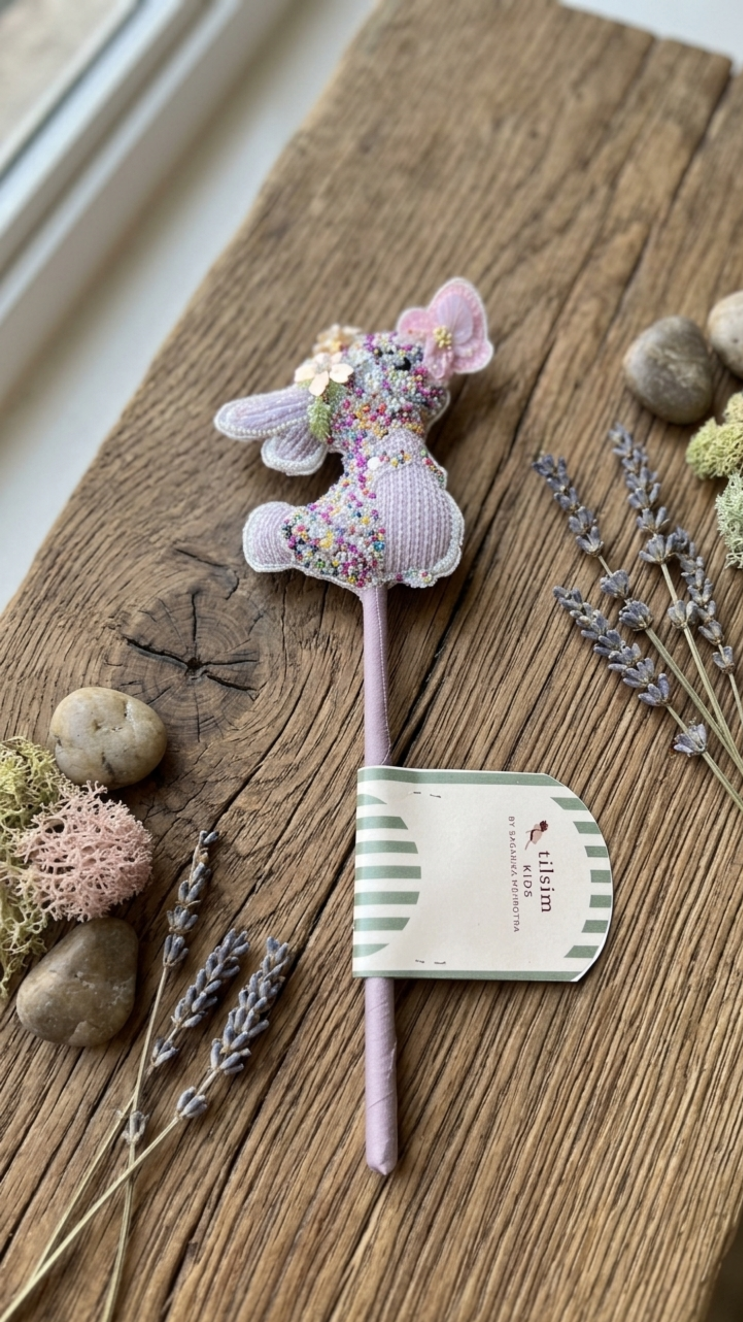 Rainbow Meadow Bunny Wand