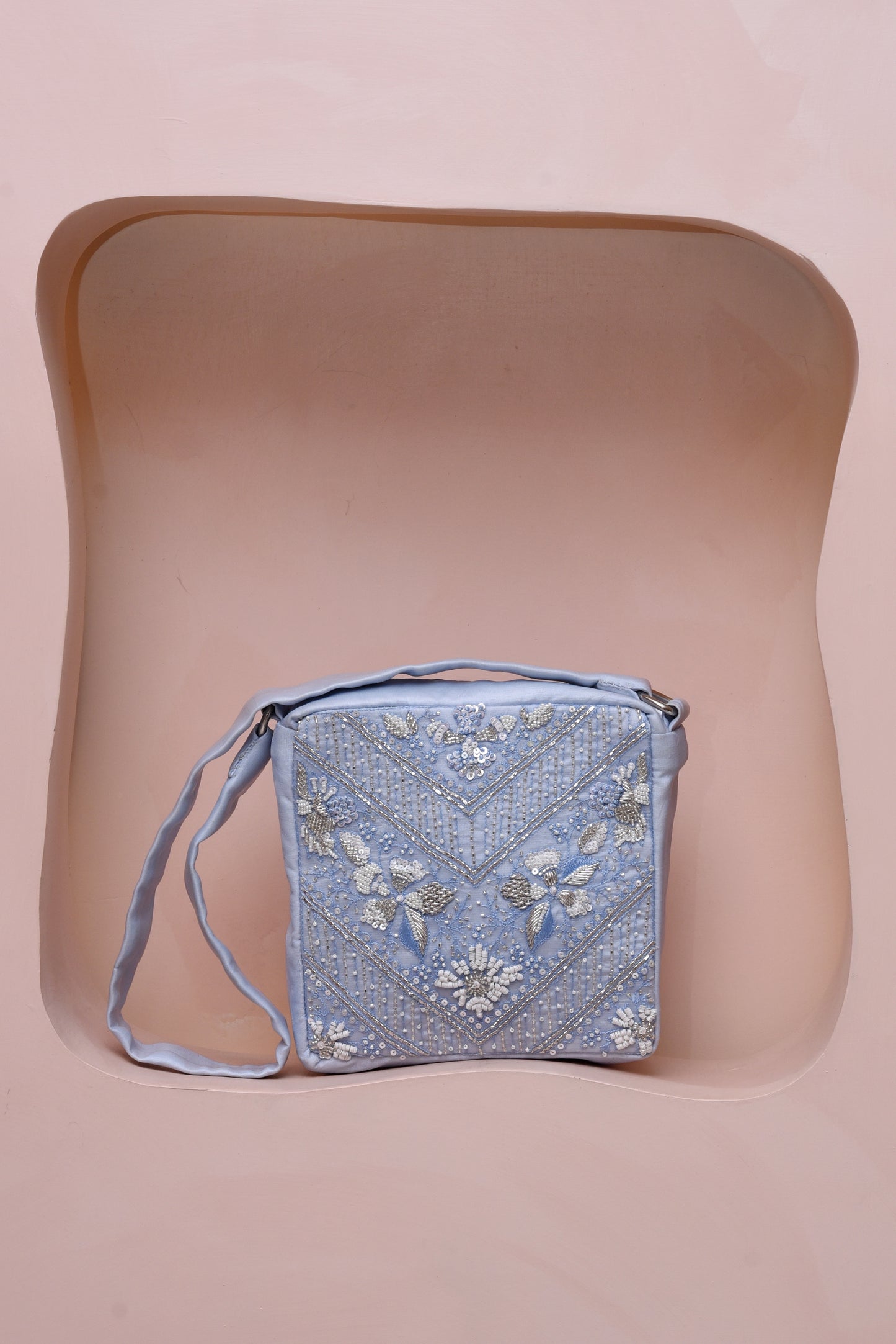 Blue Embellished Bag