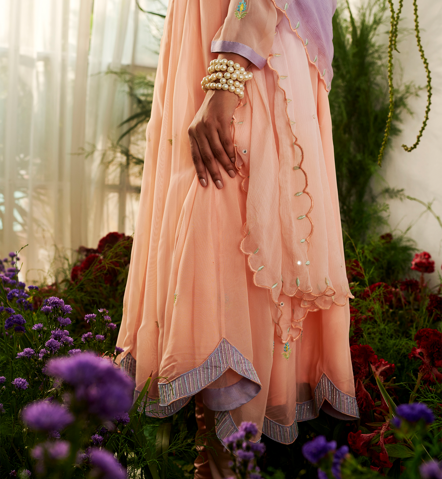 PEACH BLOSSOM ANARKALI SET