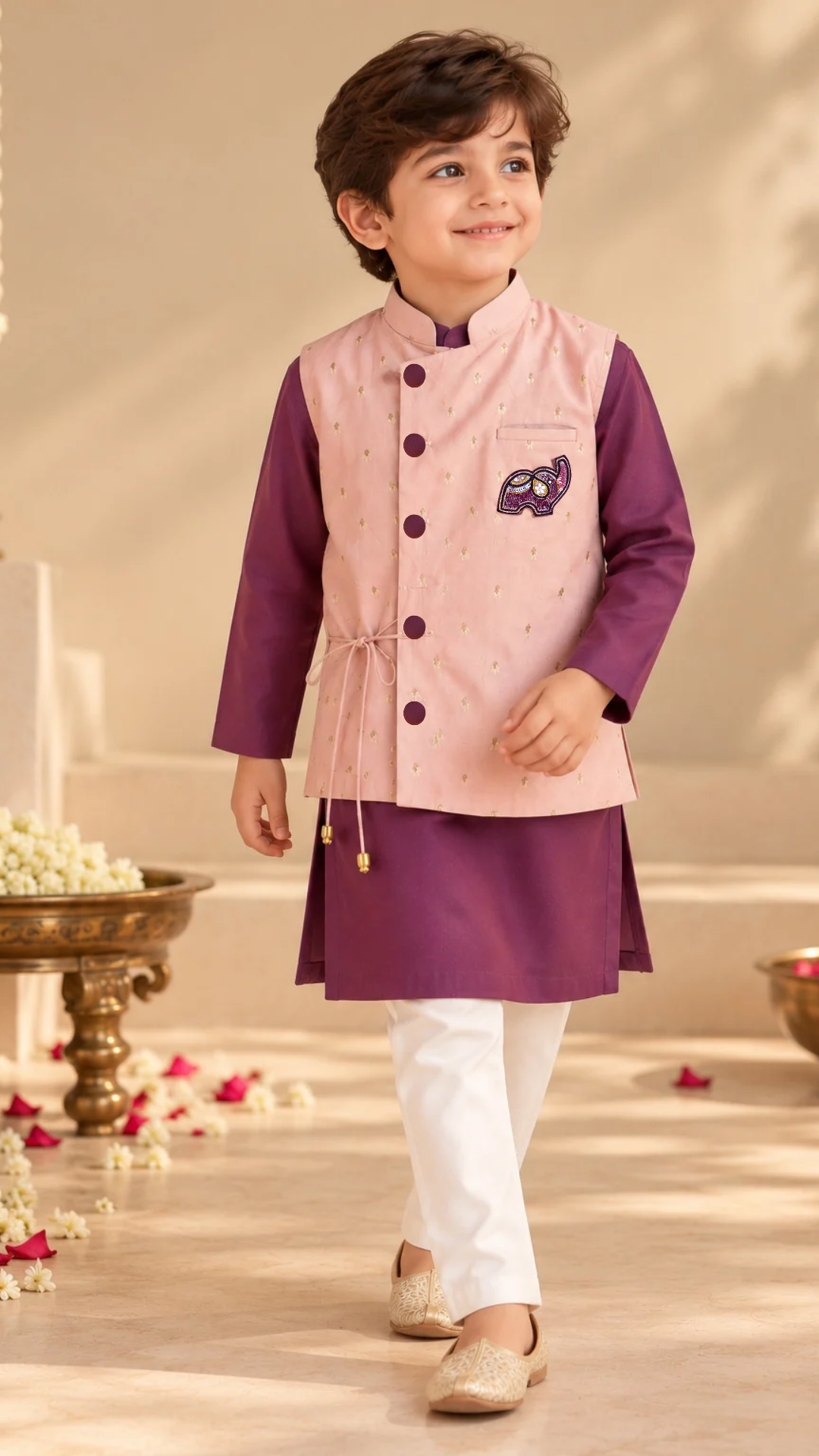 Gulbahar Elephant Jacket Kurta Set
