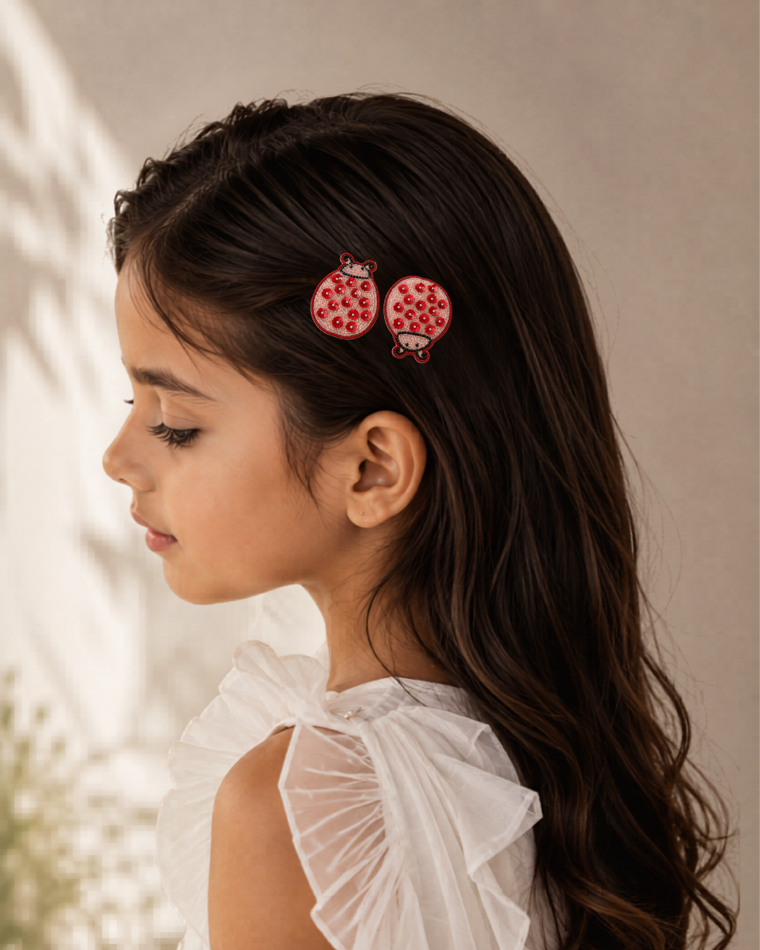 Blush Ladybug Sparkle Clips