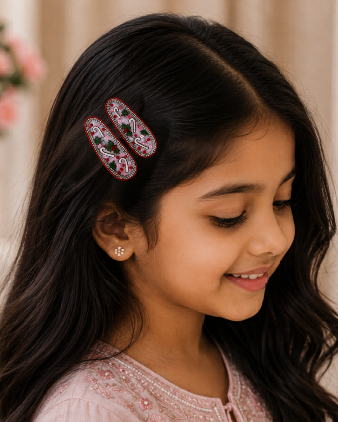 Candy Cane Sparkle Clips
