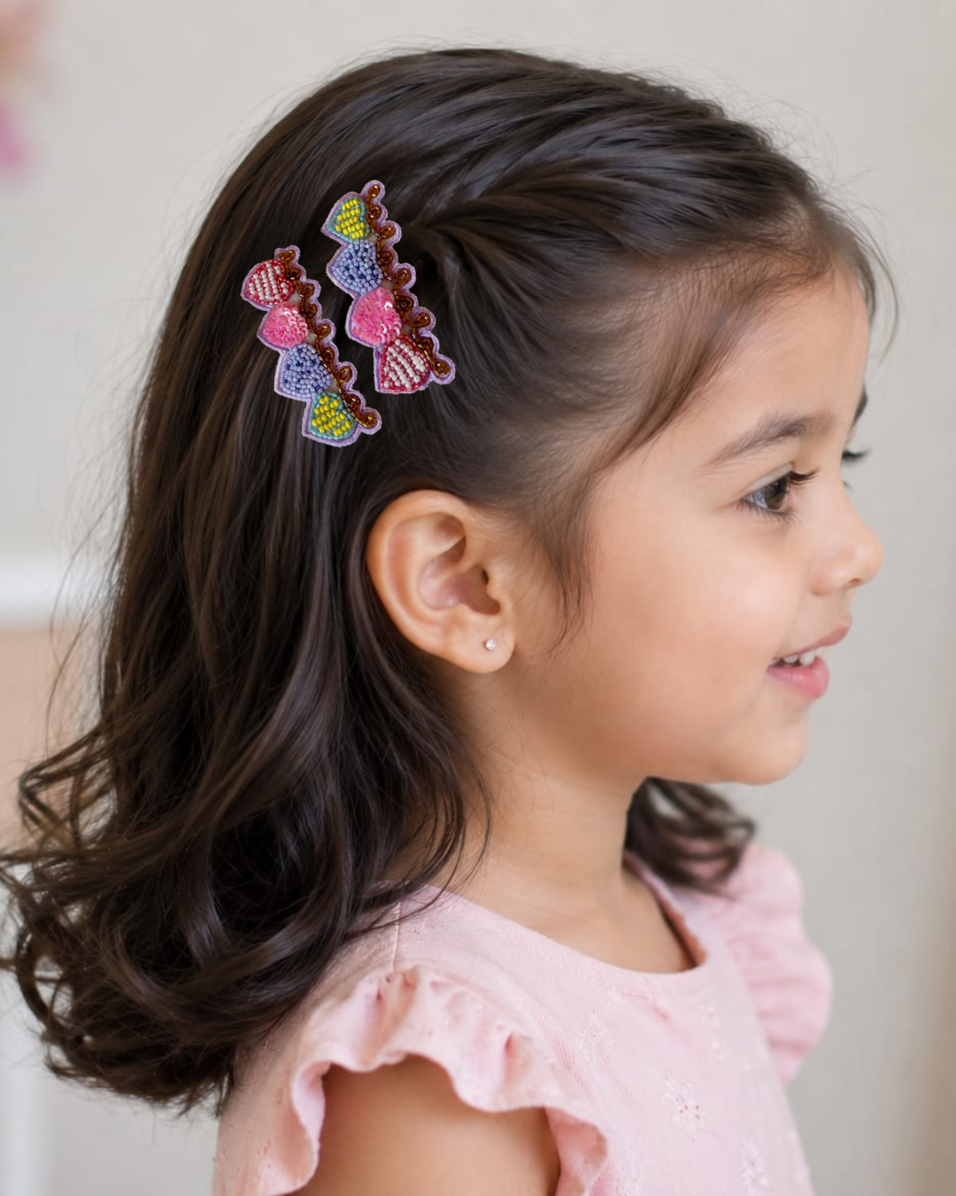 Beaded Heart Trail Clips