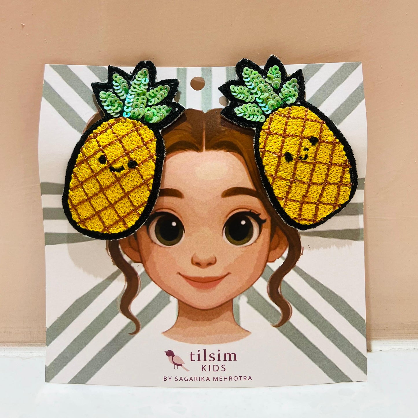 Sparkly Pineapple Hair Clips