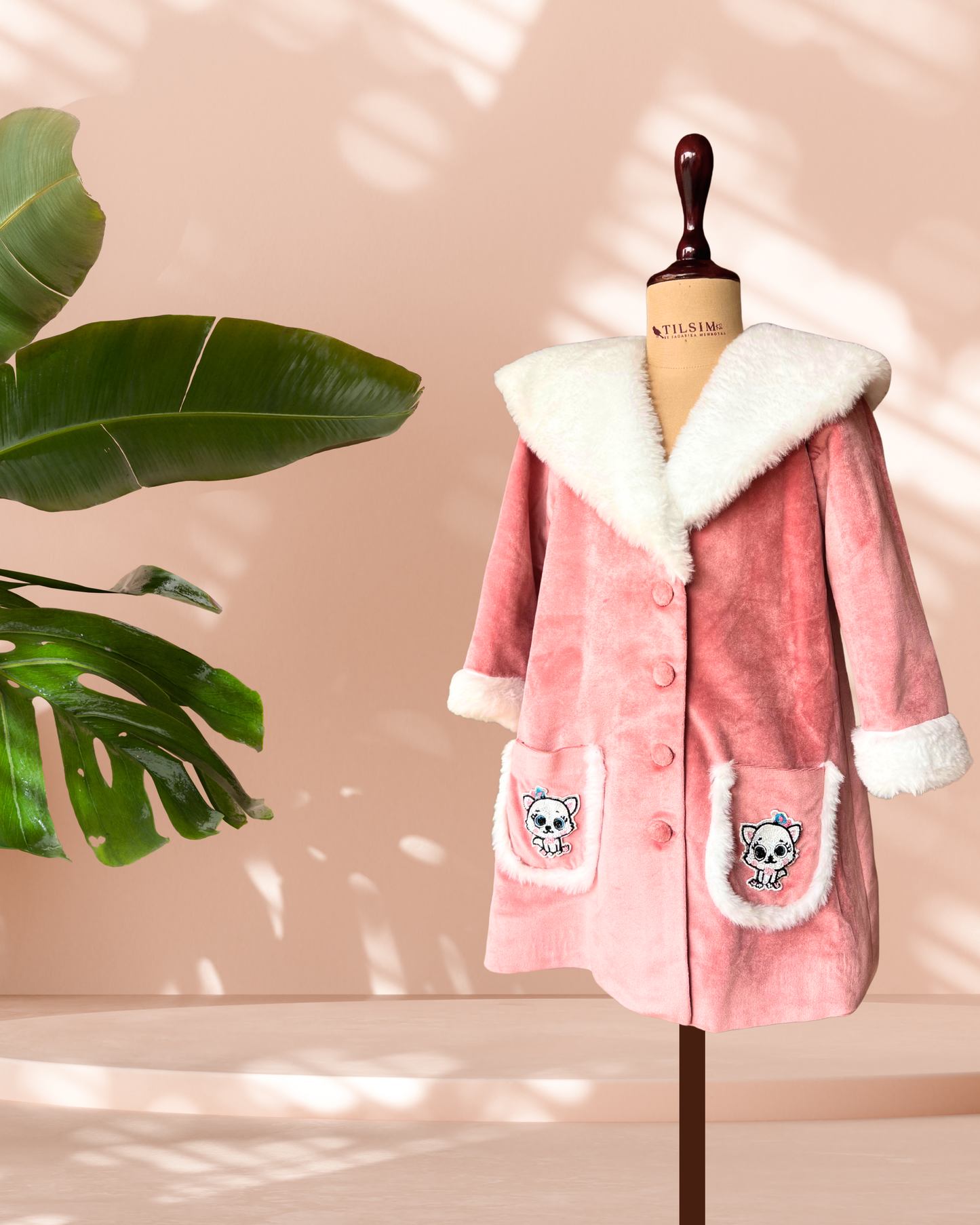 Blush Kitty Winter Coat Dress