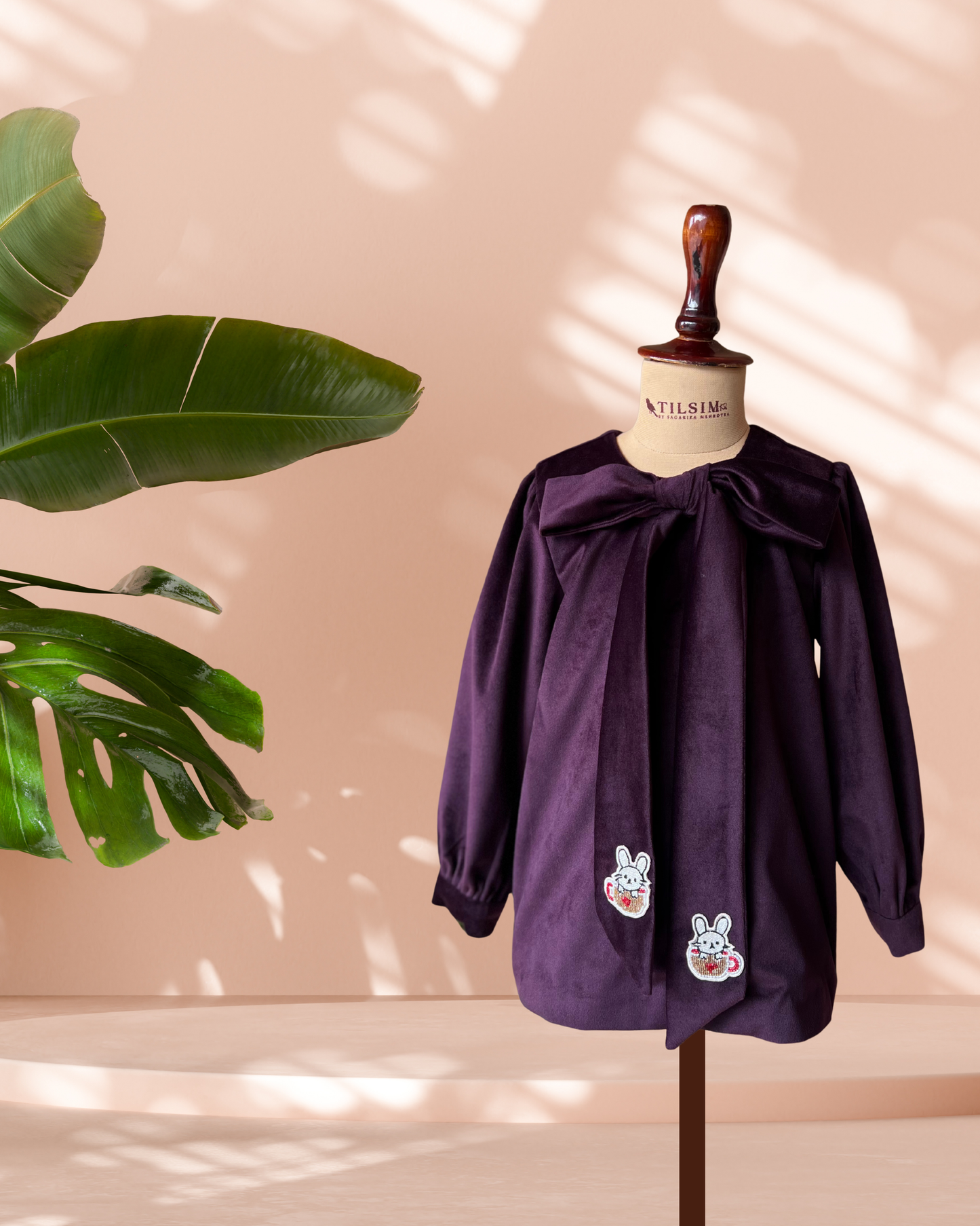 Plum Bunny Bow Dress