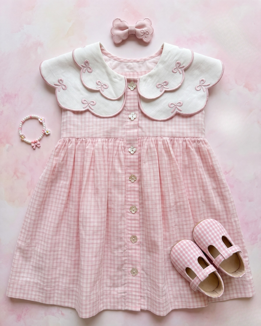 Blossom Bow Gingham Dress