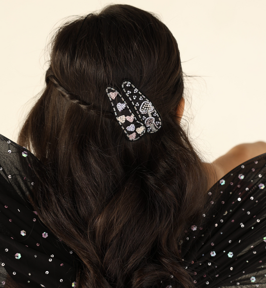 Hearts & Mushroom Hairclip
