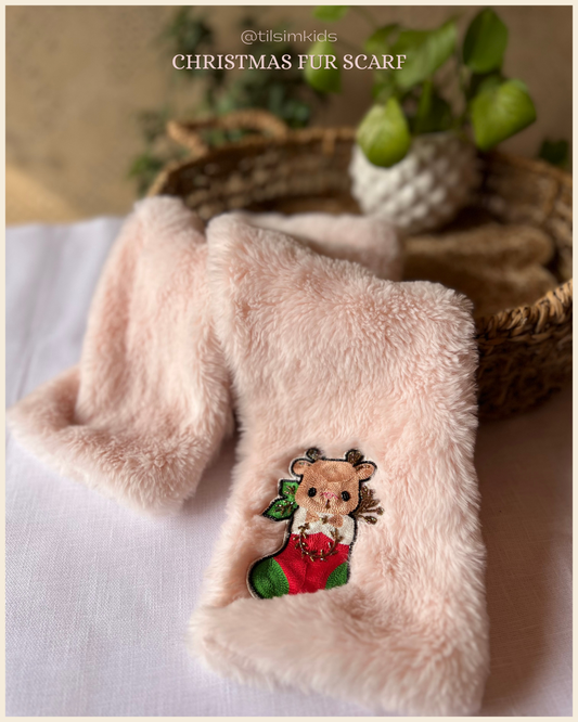 Christmas fur scarf