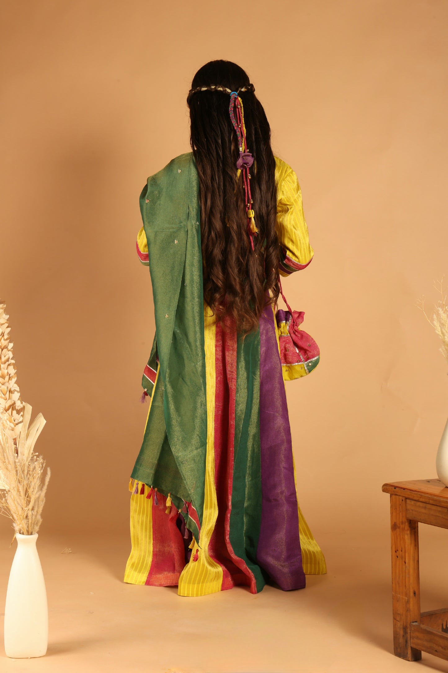 Panchphooli Multicolor panel lehenga set