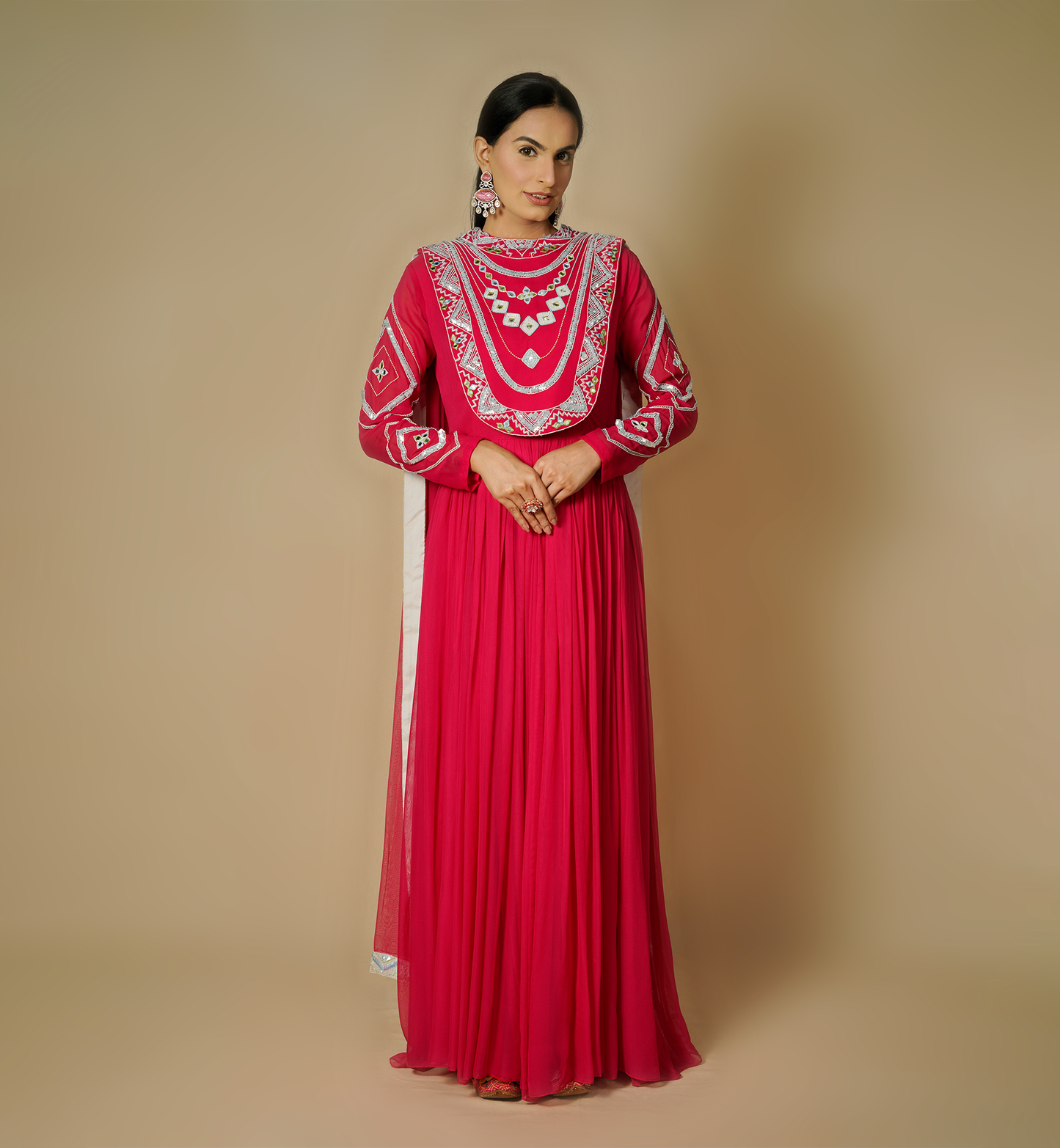 GARNET ANARKALI SET