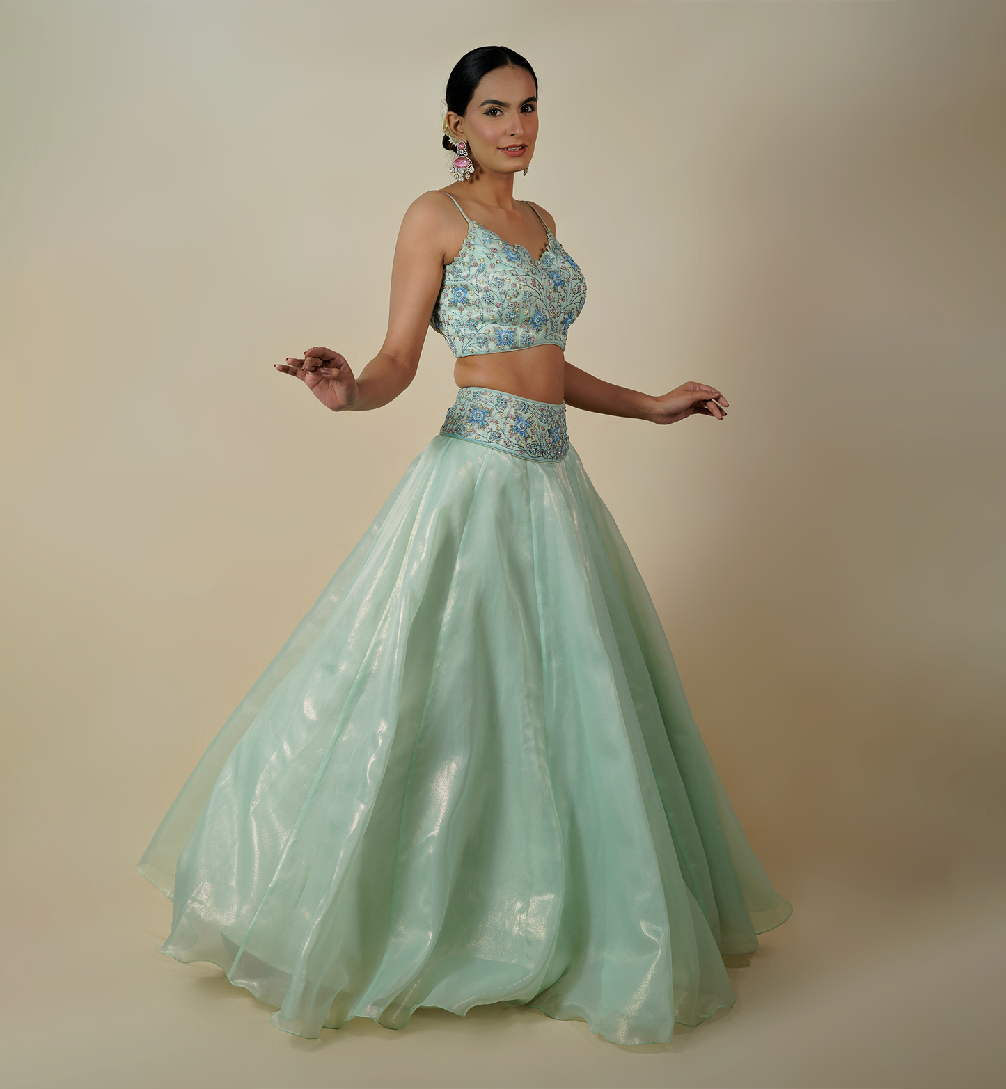 GERBERA DAISY LEHENGA SET