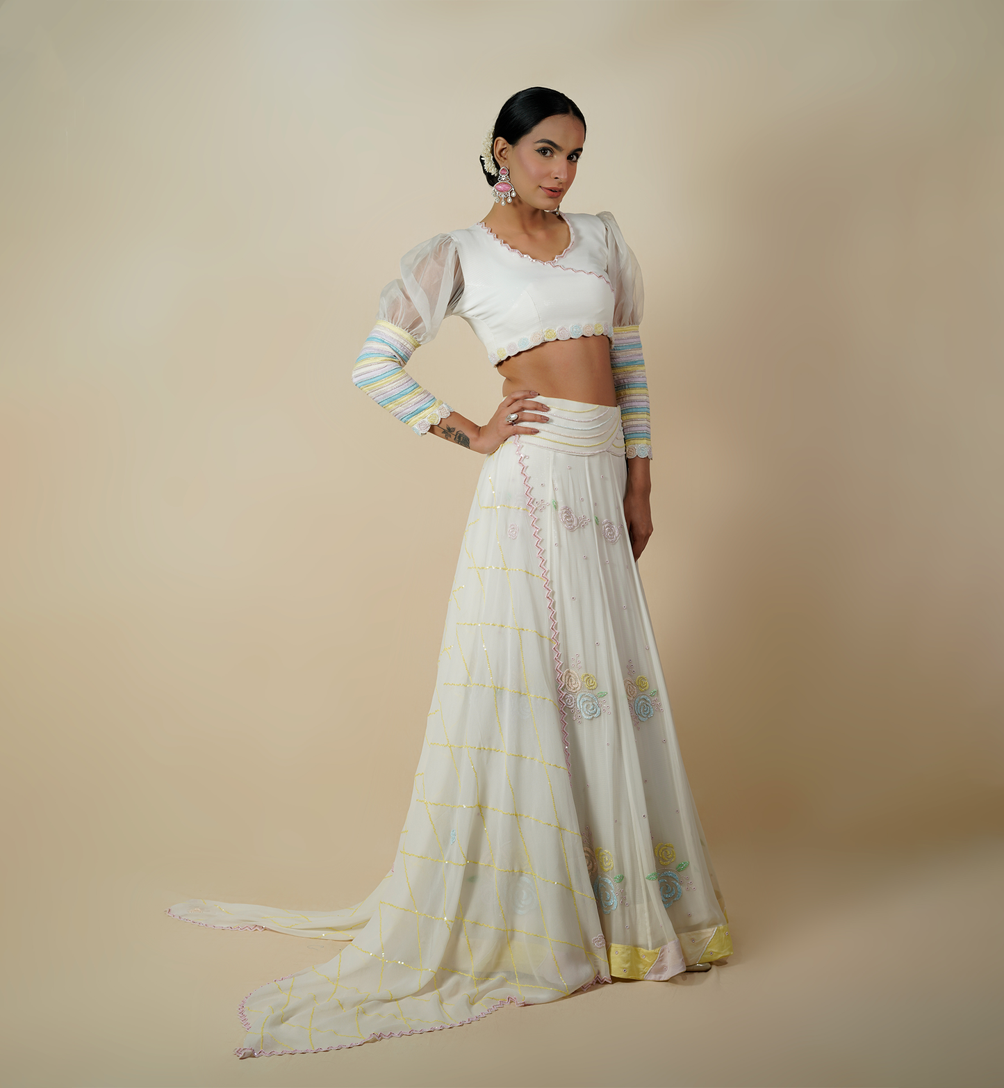 BLANCHE ROSE LEHENGA SET