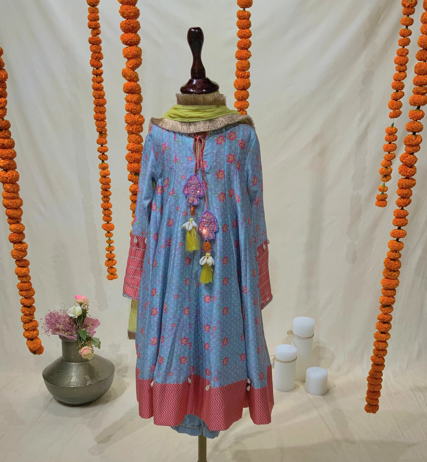 ANARKALI SET WITH FISH TASSELS