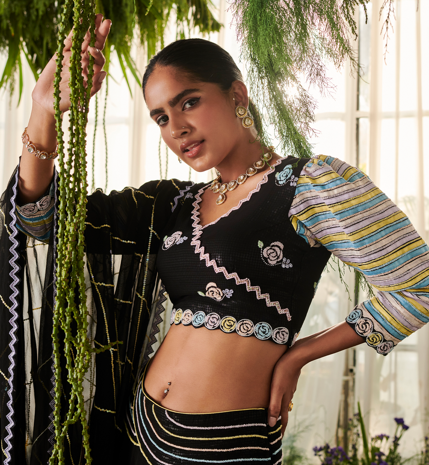 NOIR ROSE LEHENGA SET