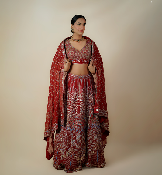 INDIAN ROSE LEHENGA SET