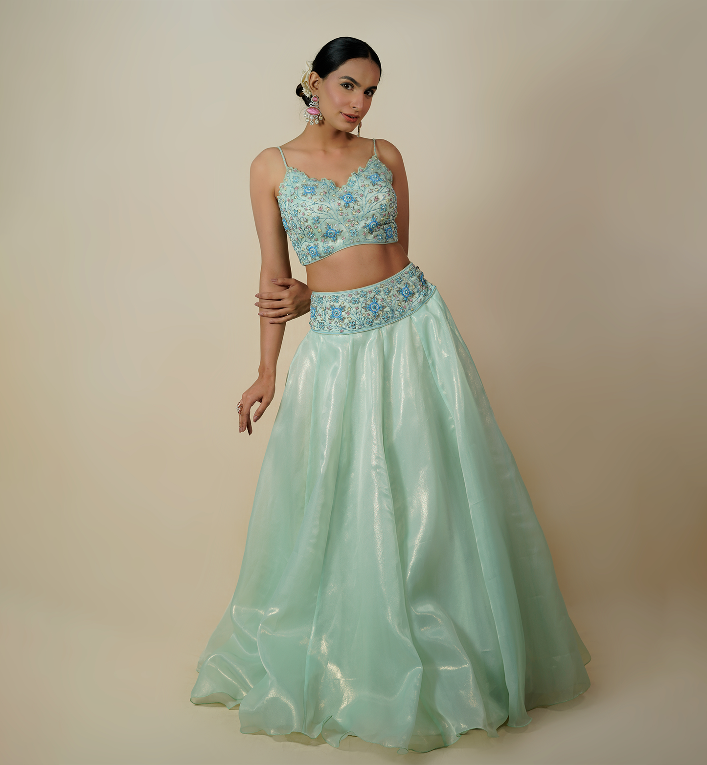GERBERA DAISY LEHENGA SET