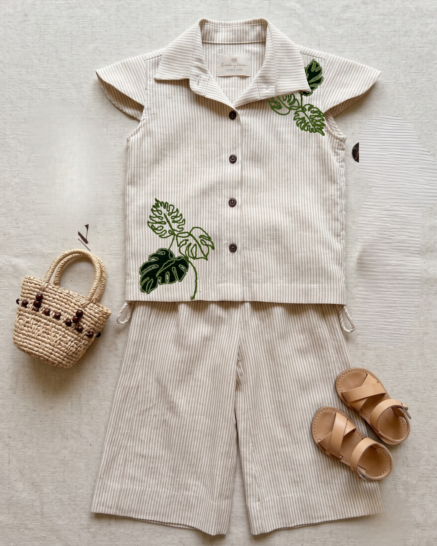 Stripe Palm Leaf Co-ord Set