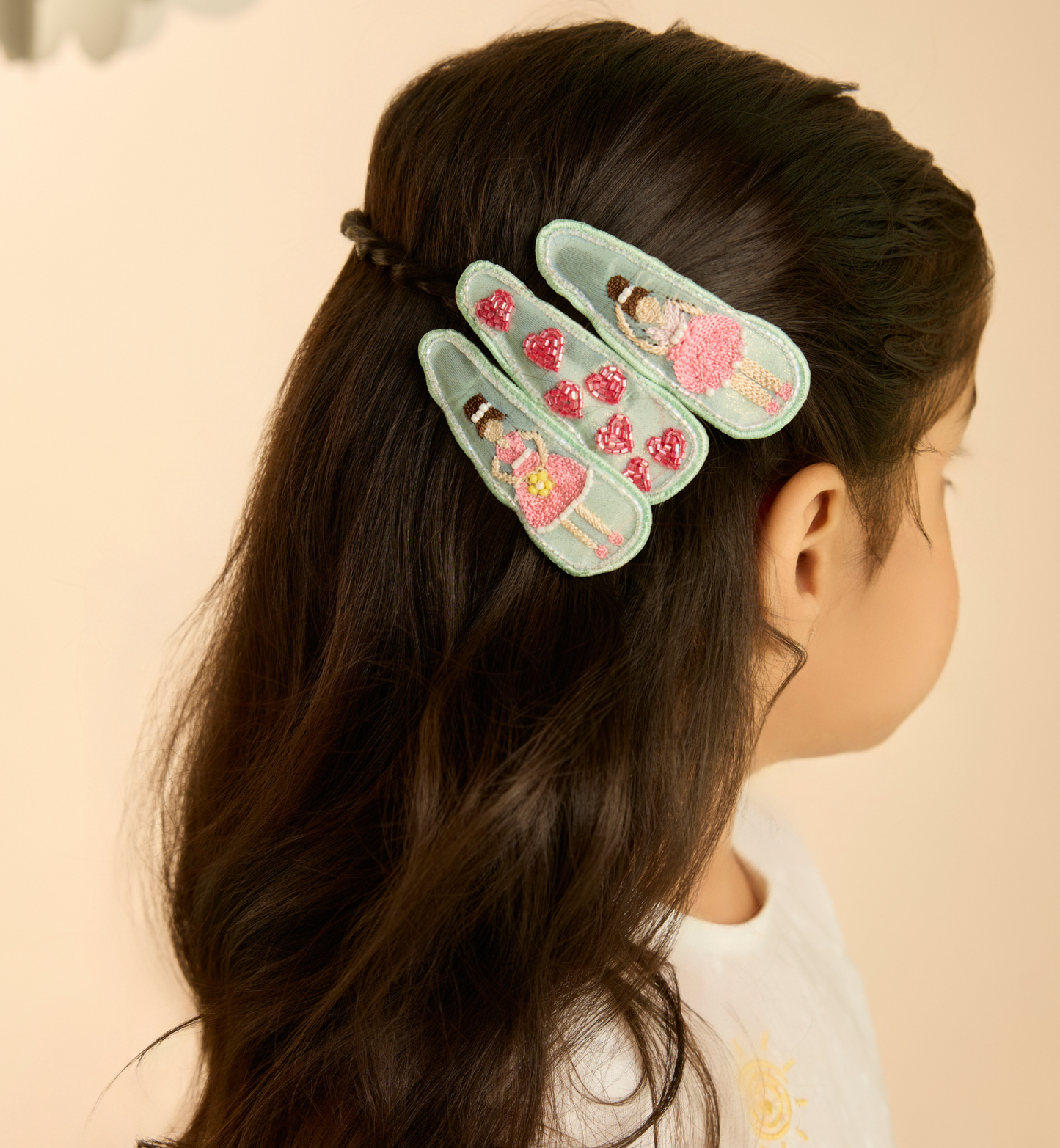 Ballerina & Heart Hair Clip