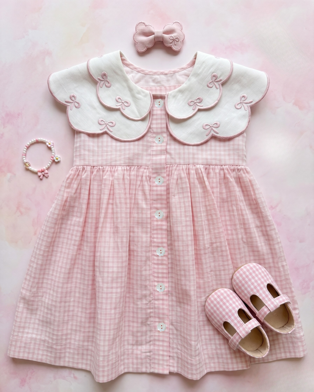 Blossom Bow Gingham Dress