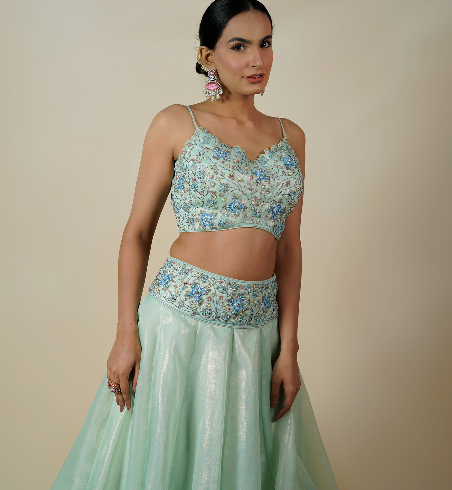 GERBERA DAISY LEHENGA SET