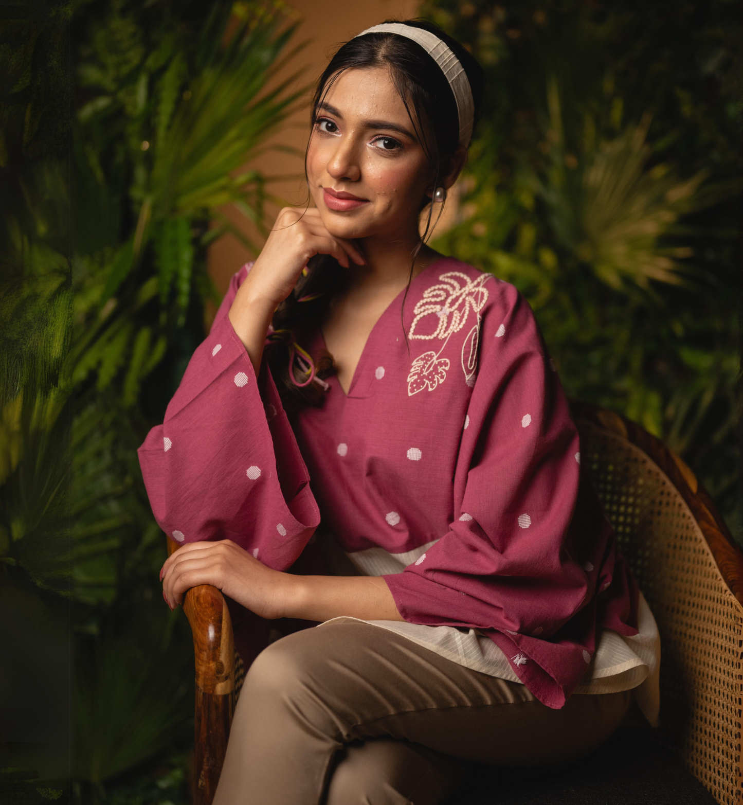 Orchid Dot Kaftan