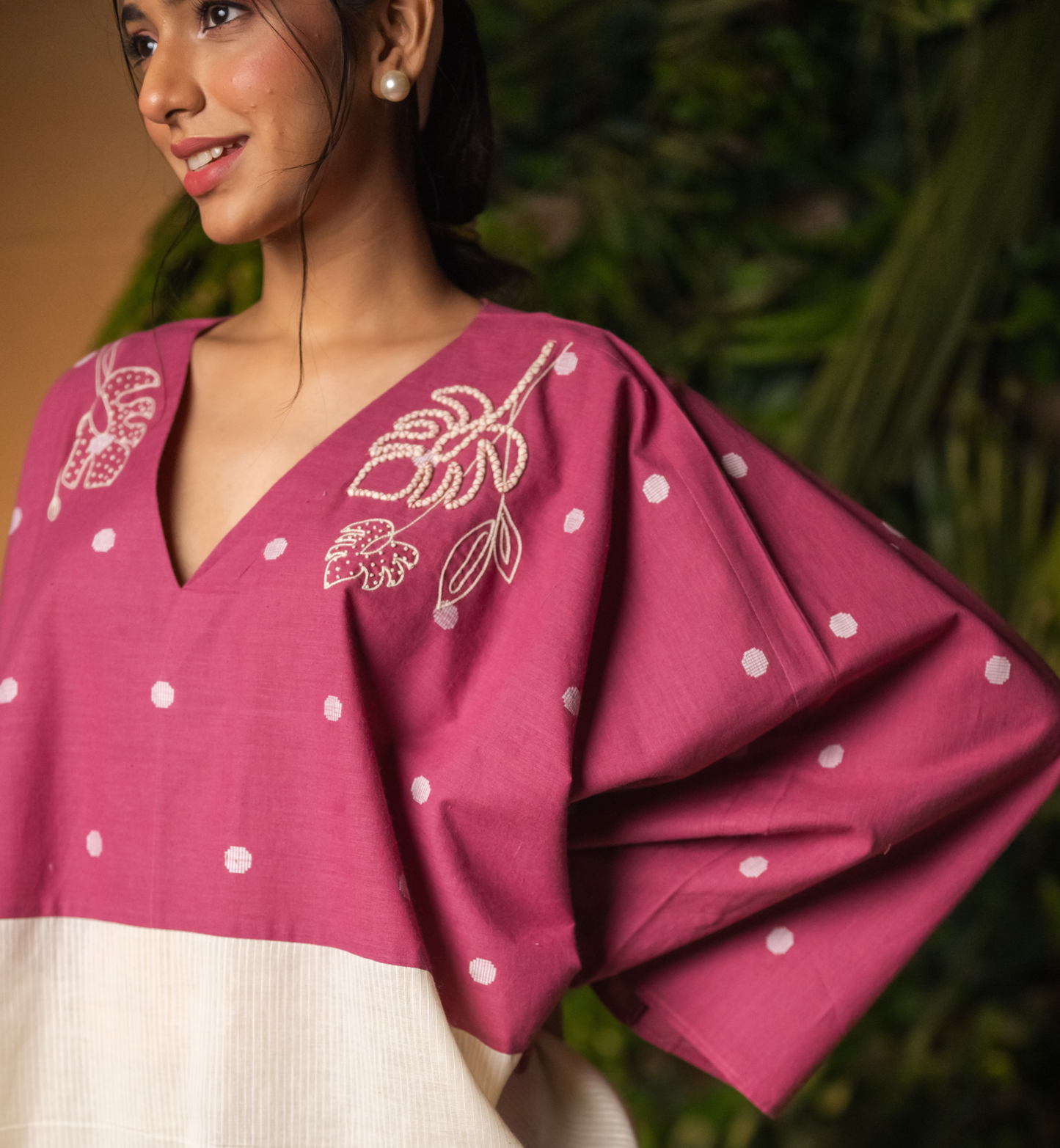 Orchid Dot Kaftan
