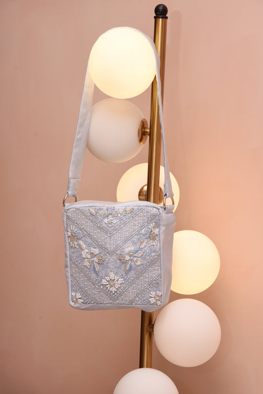 Blue Embellished Bag