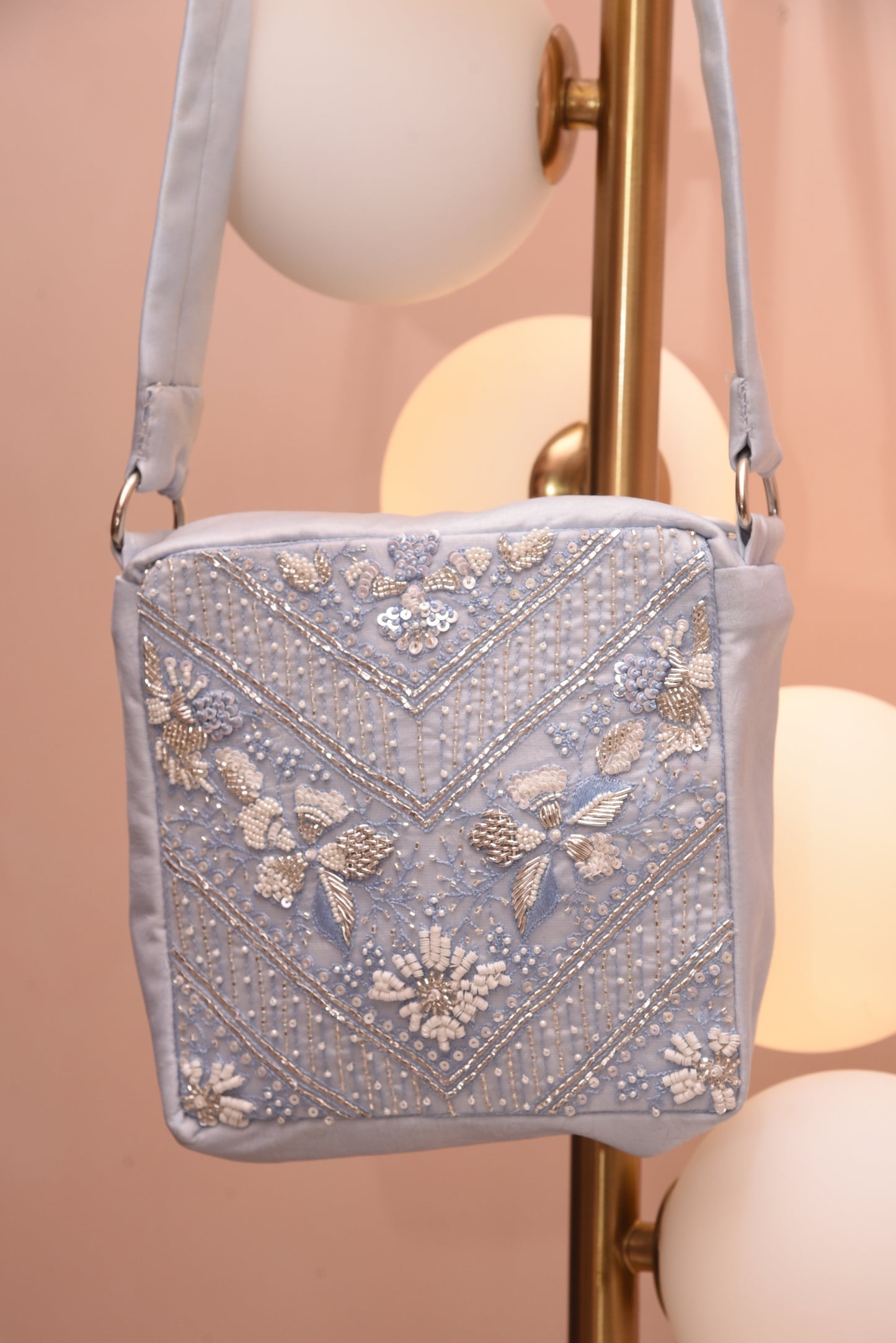 Blue Embellished Bag