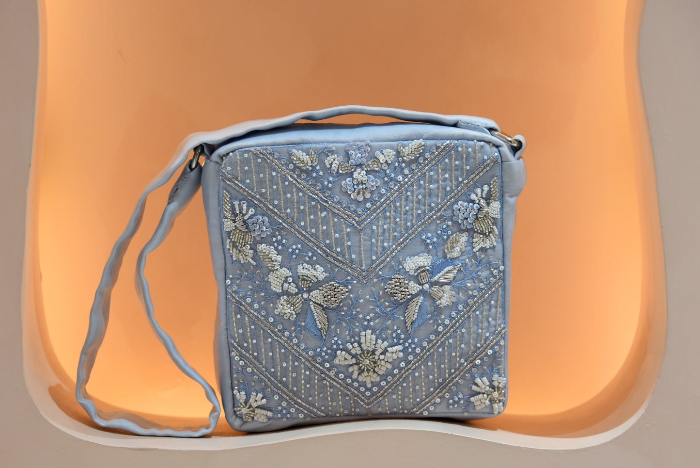 Blue Embellished Bag