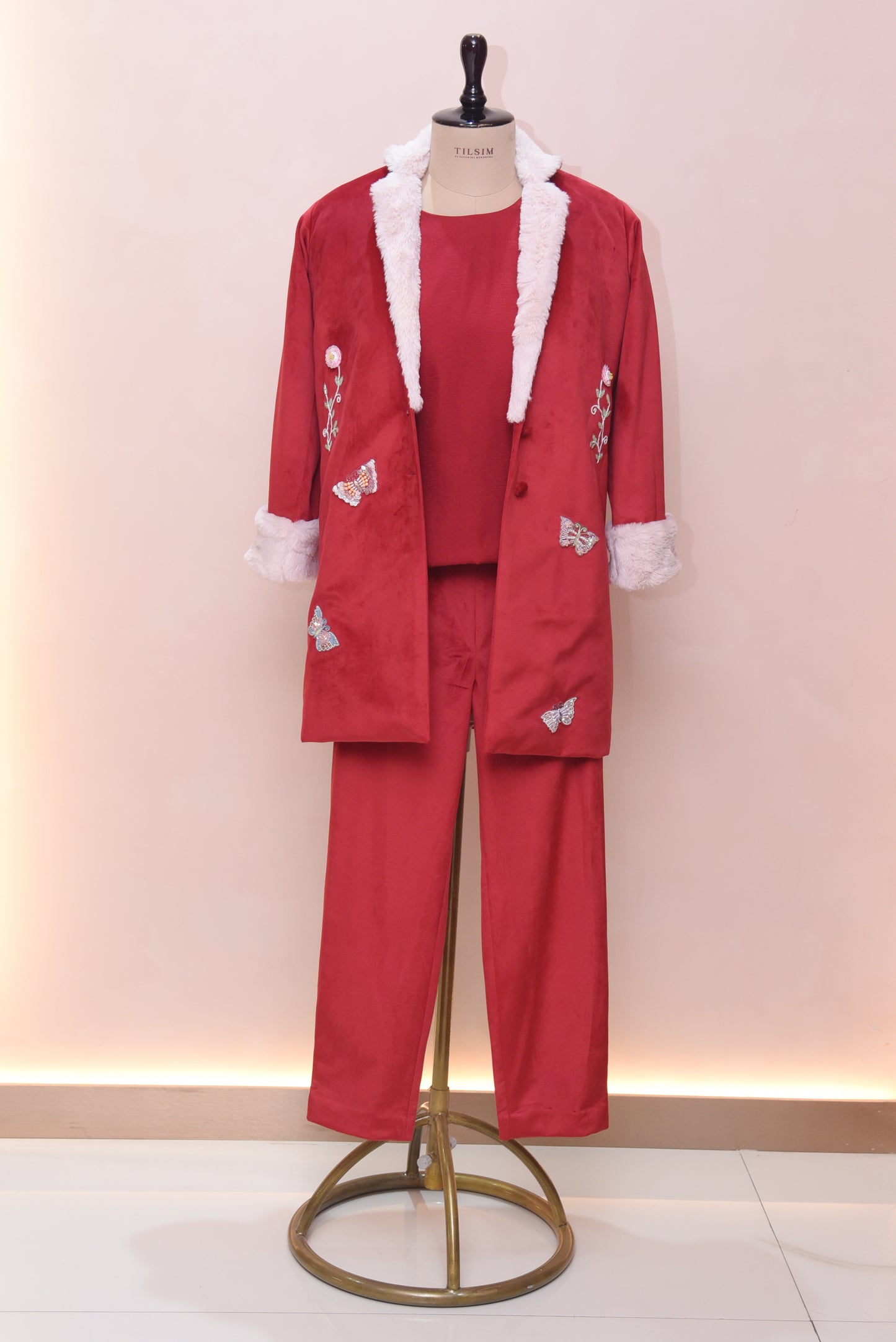 Christmas Butterfly Blazer Set