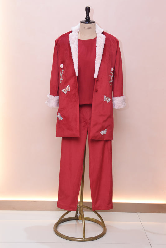 Christmas Butterfly Blazer Set