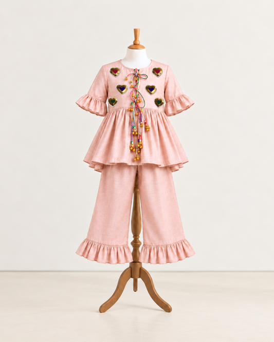 Gulabi Dil Peplum Set