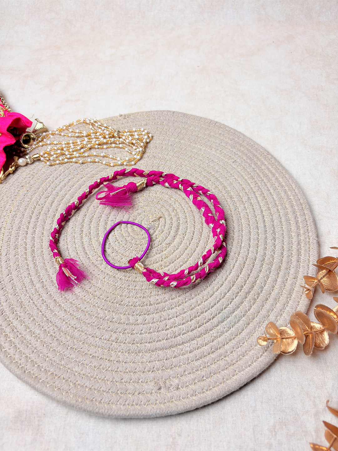 Gulabari Zari Hair Tie