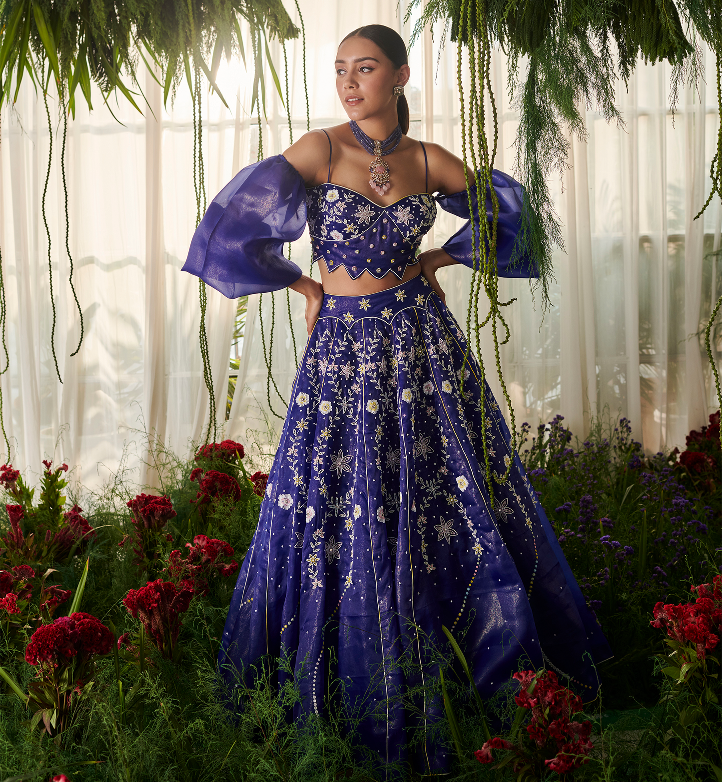 SIBERIAN IRIS LEHENGA SET