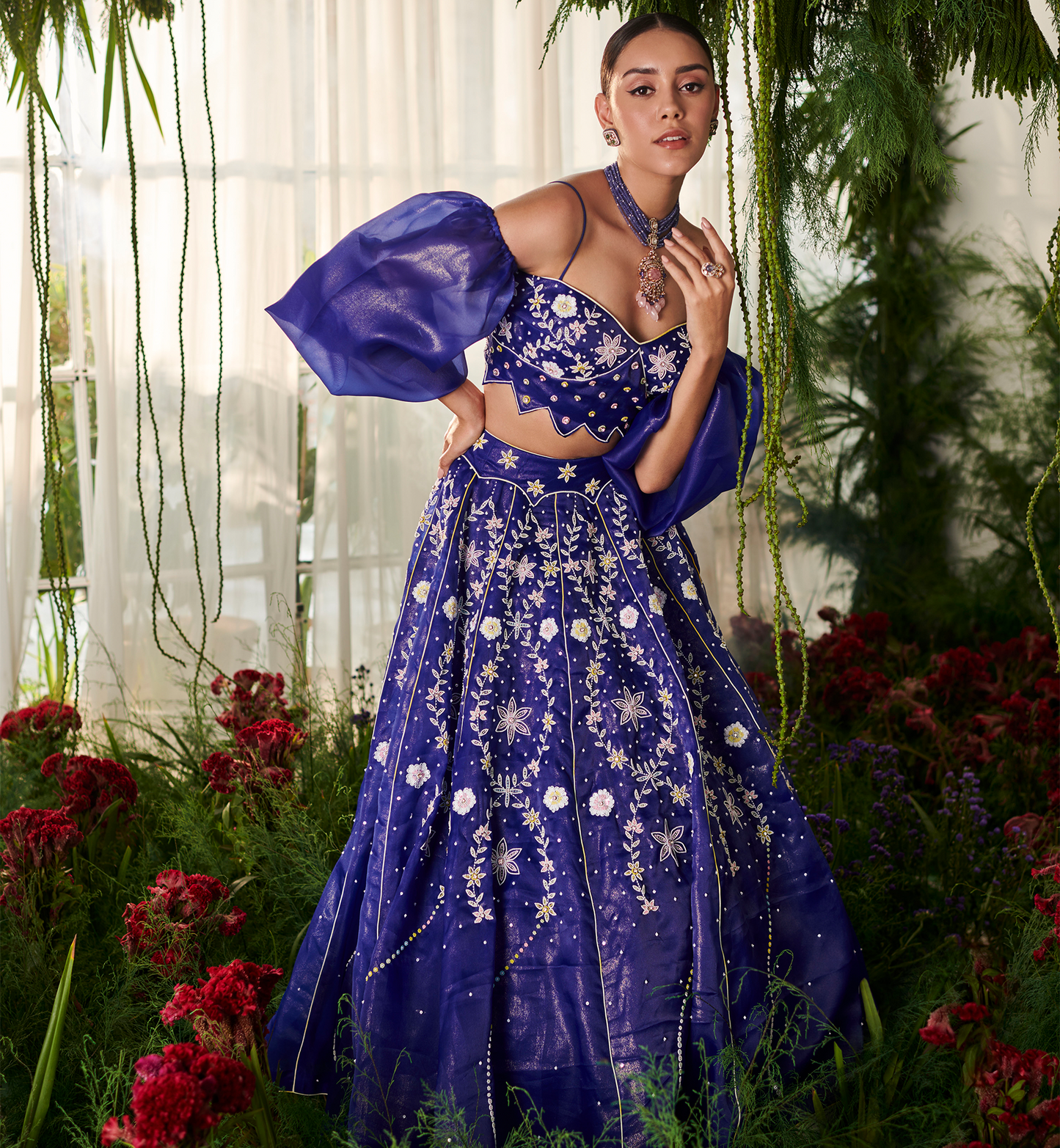 SIBERIAN IRIS LEHENGA SET