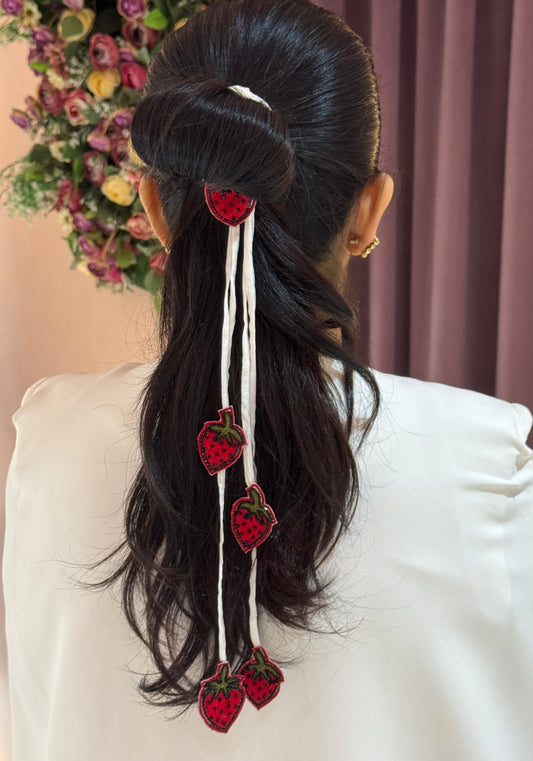 Berry Bloom Hair String Scrunchie