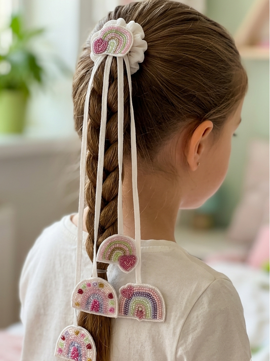 Rainbow Wishes Hair String Scrunchie
