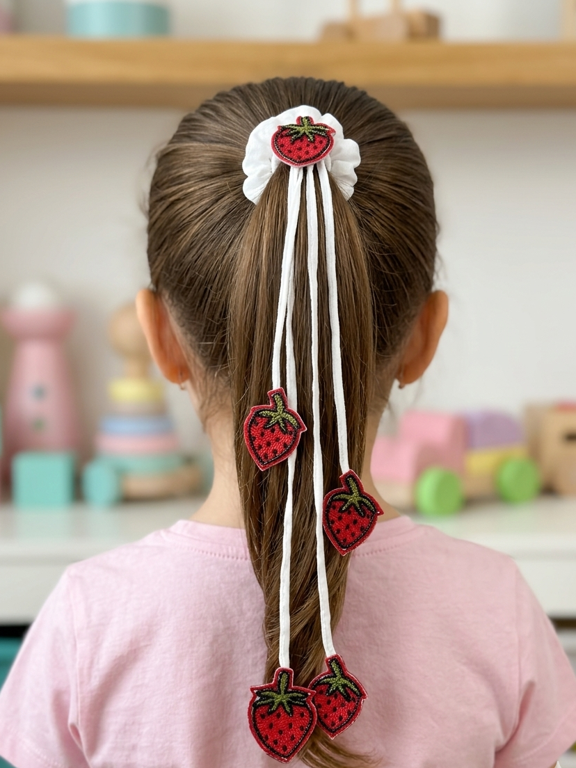 Berry Bloom Hair String Scrunchie