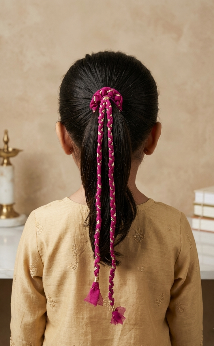 Gulabari Zari Hair Tie