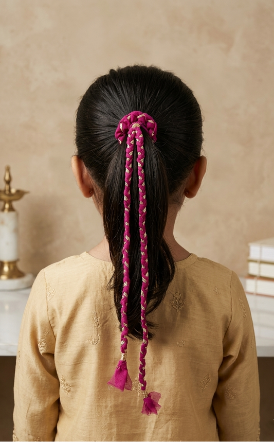 Gulabari Zari Hair Tie