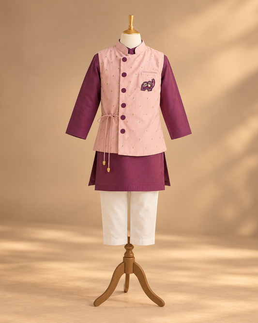 Gulbahar Elephant Jacket Kurta Set