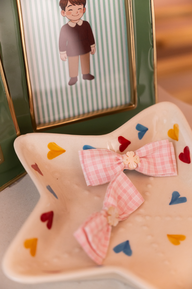 Rosy Ribbon Hairclips