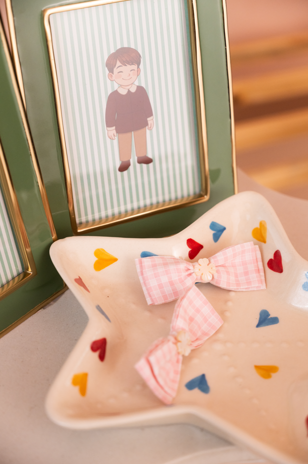 Rosy Ribbon Hairclips