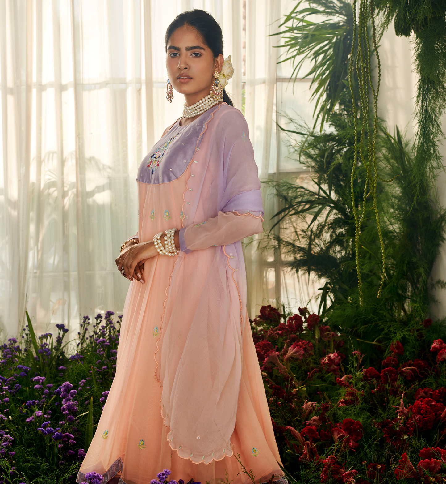 PEACH BLOSSOM ANARKALI SET