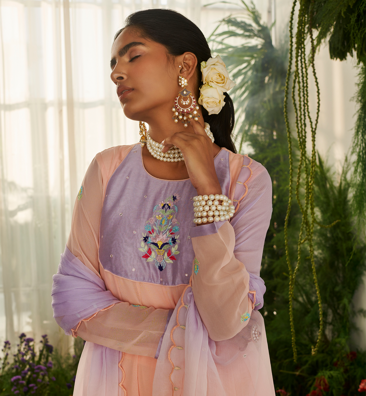 PEACH BLOSSOM ANARKALI SET