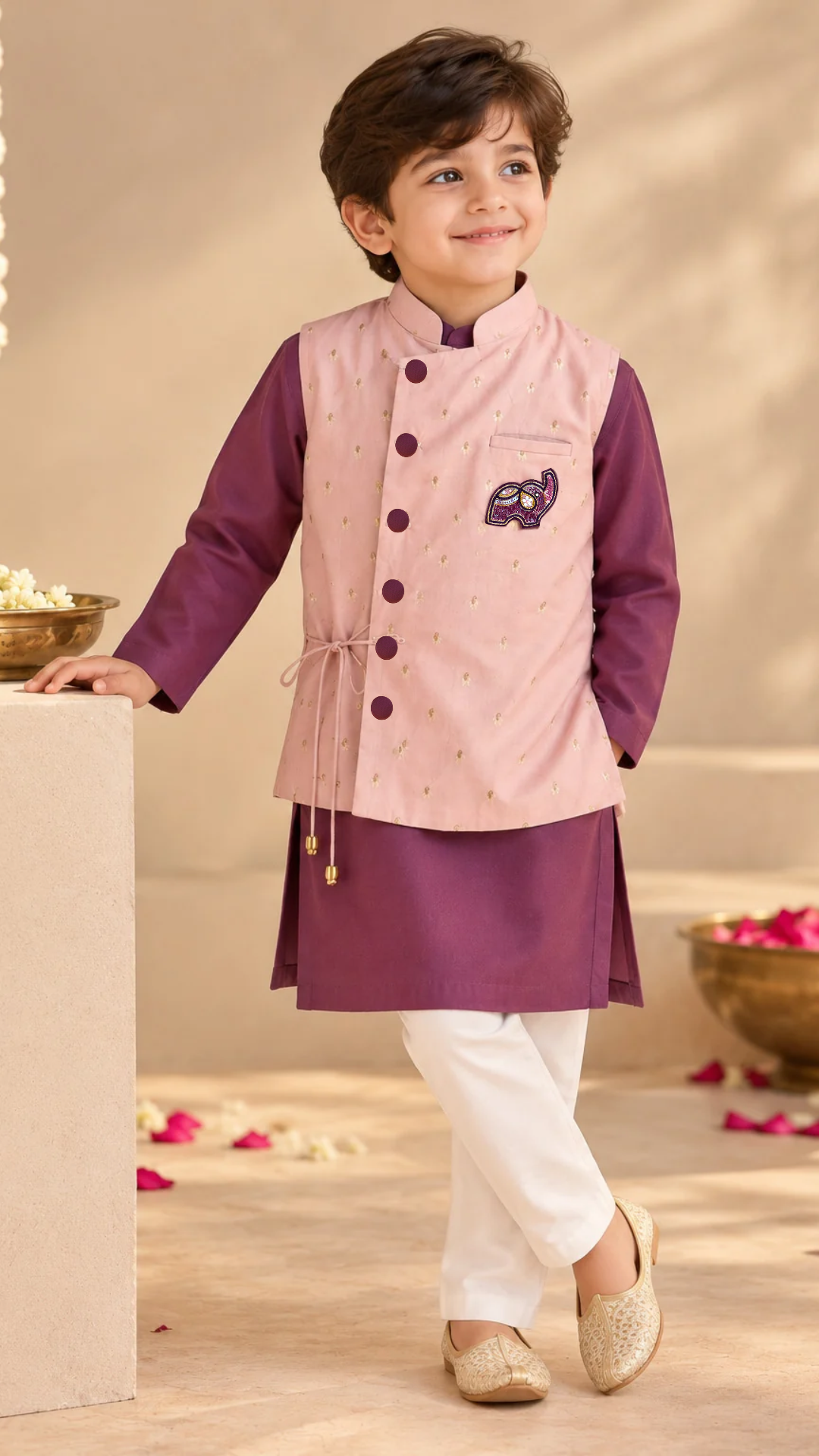 Gulbahar Elephant Jacket Kurta Set