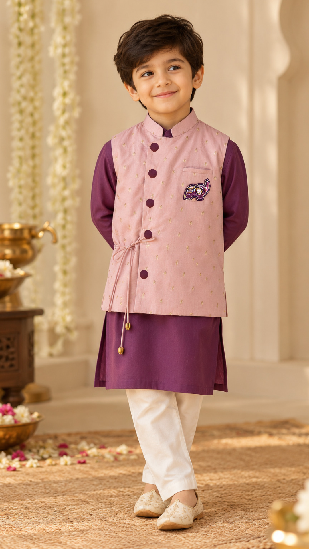 Gulbahar Elephant Jacket Kurta Set