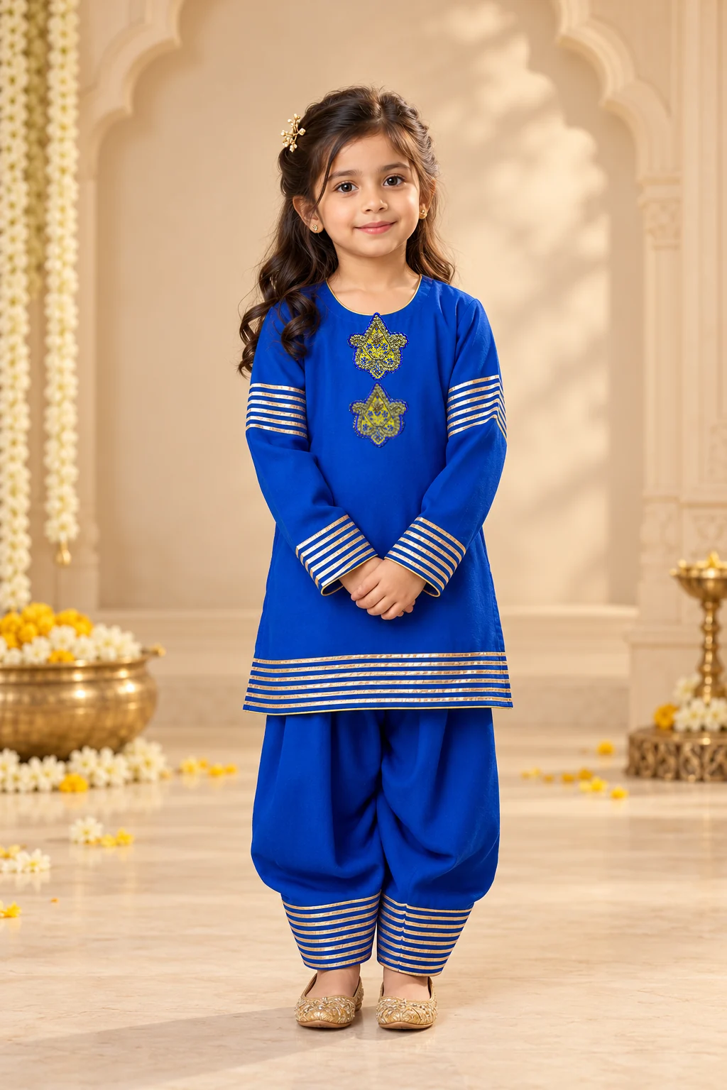 Neel Sunehri Kurta Salwar Set