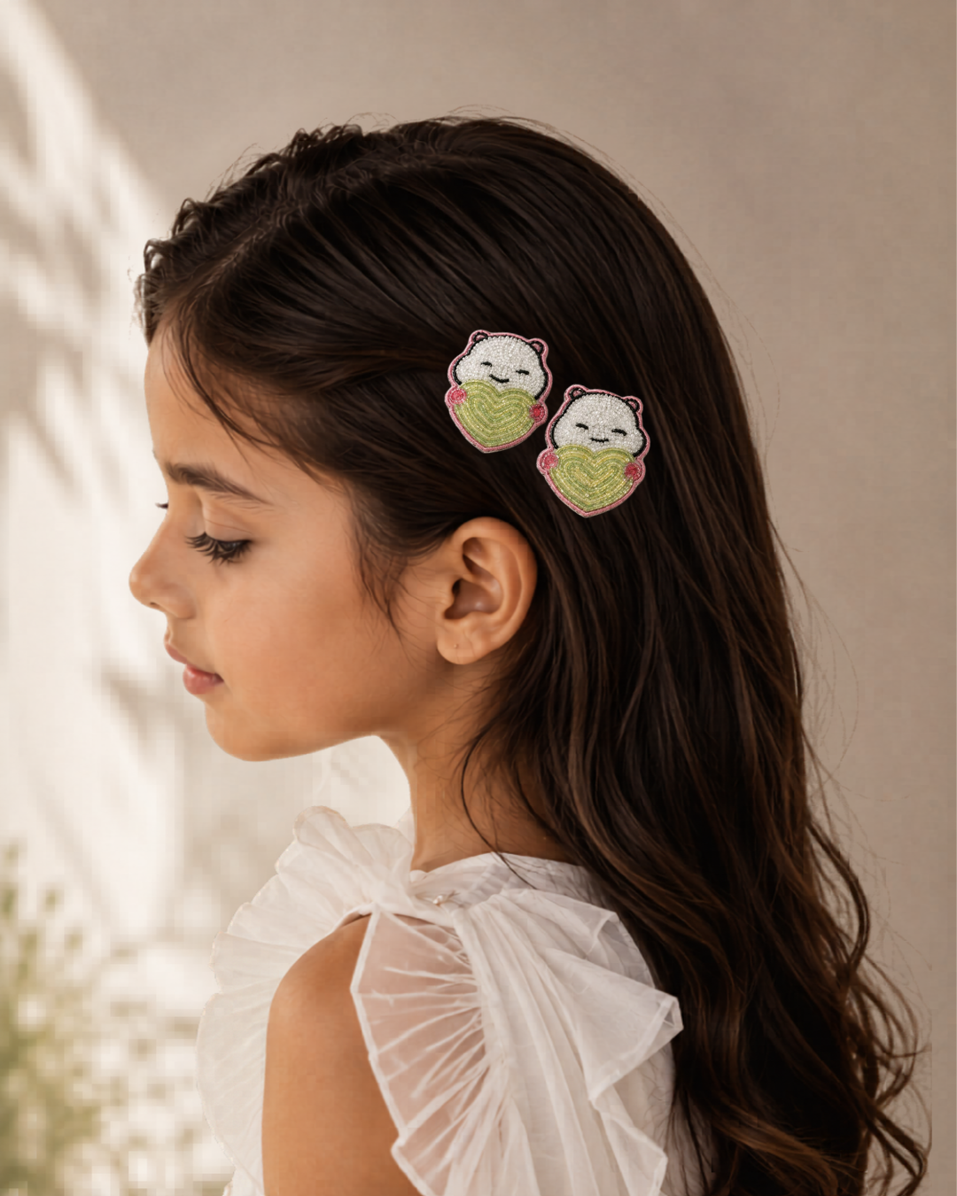 Panda Heart Clips